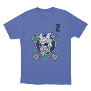 Devil Skull Hockey Unisex T Shirt Blue